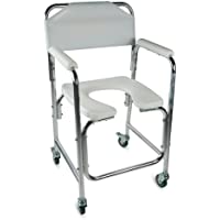 Mobiclinic Silla WC-Inodoro | De Aluminio- con Ruedas y reposabrazos Acolchados | Mod. Manzanares